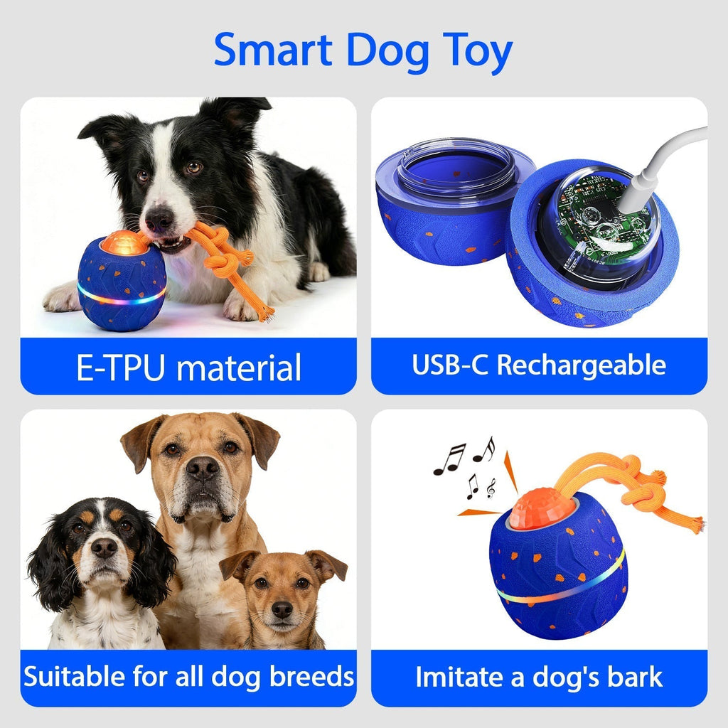 Smart Interactive Dog Ball Automatic Rolling Bouncing Pet Toy